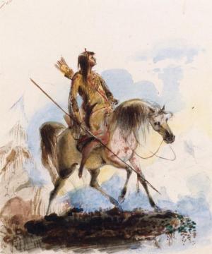 Reconnoitering Artwork by Alfred Jacob Miller