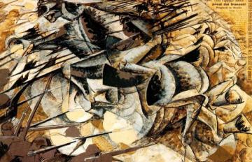 Lancers Artwork by Umberto Boccioni