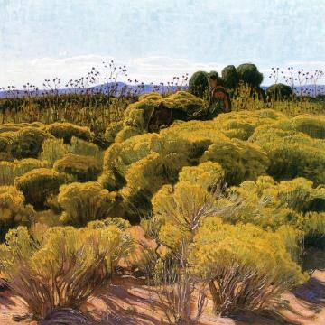 Shortcut To The Pueblo Artwork by E. Martin Hennings