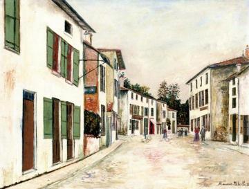 Village Plaza Artwork by Maurice Utrillo