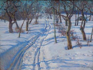 Road in a Winter Garden Artwork by Nikolai Petrovich Bogdanov-belsky