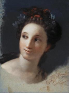 Female Head With A Ribbon And Laurels In The Hair Artwork by Rosalba Carriera