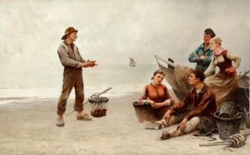 The Fisherman's Story Artwork by August Wilhelm Nikolaus Hagborg