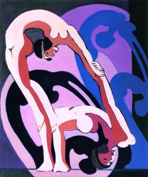 Pair of Acrobats, Sculpture Artwork by Ernst Ludwig Kirchner
