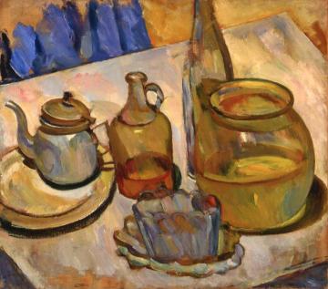 Still LIfe, Bowl, Teapot Artwork by Abraham A. Manievich