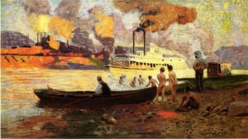 Steamboat On The Ohio Artwork by Thomas P. Anshutz
