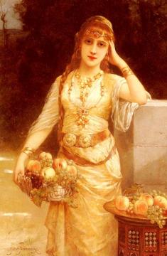 A Beauty with Fruit Artwork by Emile Eisman-Semenowsky