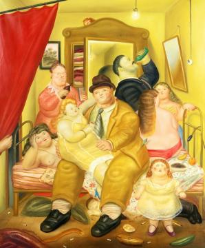 The House Of The Arias Twins Artwork by Fernando Botero