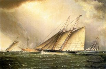 Yachts Rounding The Nore Light Ship In The English Channel Artwork by James E. Buttersworth