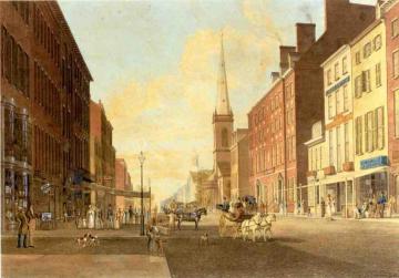 Broadway Looking South From Liberty Street Artwork by John William Hill