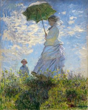 The Walk, Woman With A Parasol Artwork by Claude Oscar Monet