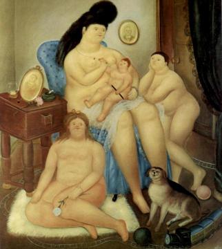 Protestant Family Artwork by Fernando Botero