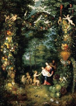 The Holy Family With St John Artwork by Jan Brueghel the Younger