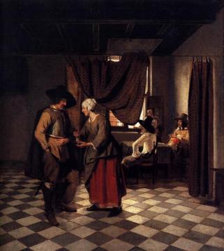 Paying the Hostess Artwork by Pieter de Hooch