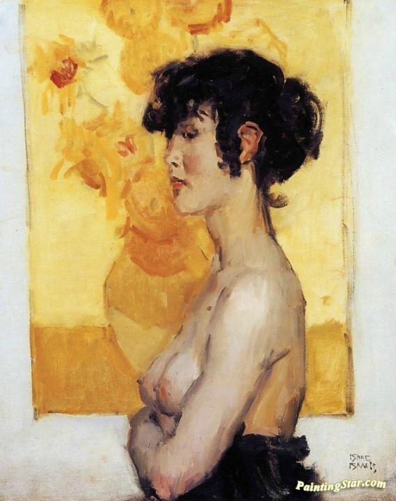 Woman In Front Of Van Gogh's Sunflowers Artwork by Isaac Israels