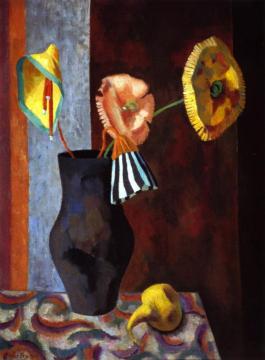 Still Life With Omega Flowers Artwork by Roger Fry