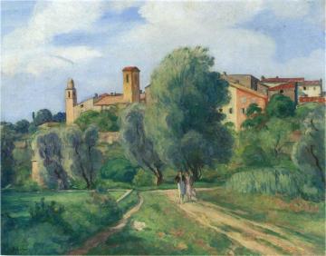 Two women taking a walk Artwork by Henri Lebasque