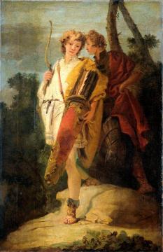Young Man With A Bow And A Large Quiver And A Friend With A Shield Artwork by Giovanni Battista Tiepolo