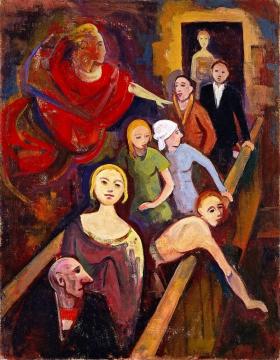 On The Stairs (with Engel) Artwork by Karl Hofer