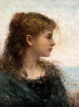 Portrait of a Young Girl Artwork by Alexei Harlamoff