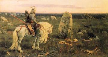 A Knight at the Crossroads Artwork by Victor Mikhail Vasnetsov