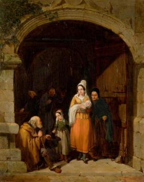 Leaving a Church, Brittany Artwork by Frederick Goodall