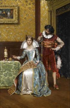 The Attentive Courtier Artwork by Adolphe Alexander Lesrel