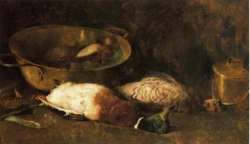 Still Life with Mallards and Copper Pots Artwork by Emil Carlsen