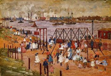 The East River Artwork by Maurice Prendergast