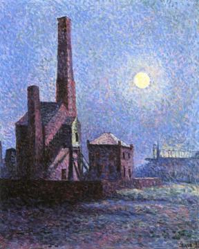 Factory By Moonlight Artwork by Maximilien Luce