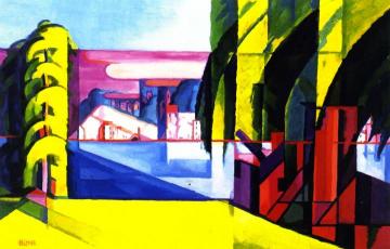 Perth Amboy (tottenville) Artwork by Oscar Bluemner