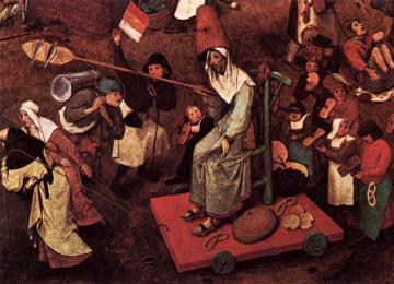 The Fight between Carnival and Lent (detail) Artwork by Pieter Bruegel the Elder