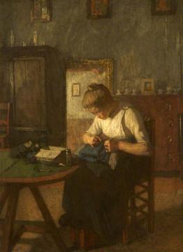 The Young Seamstress Artwork by Harold Knight