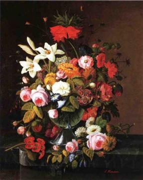 Floral Still Liife Artwork by Severin Roesen