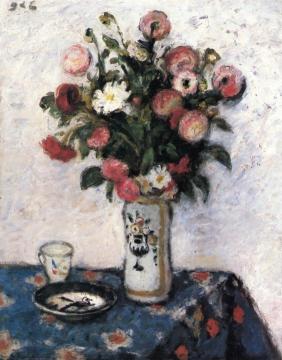 Vase Of Flowers Artwork by Georges D'espagnat