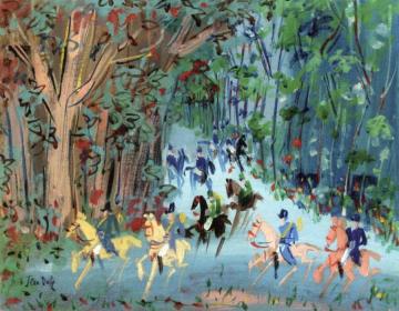 Hunting With Hounds Artwork by Jean Dufy