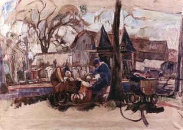 Tombstones and Monuments, Bronx, N.Y. Artwork by Abraham A. Manievich