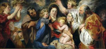 The Holy Family With Saint John, His Parents And Angels Artwork by Jacob Jordaens