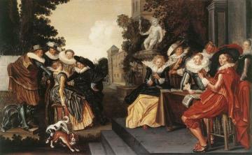 Music-Making Company on a Terrace Artwork by Dirck Hals