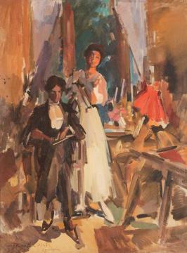 Twilight, Musician and Ballerina Artwork by Constantin Alexeevich Korovin