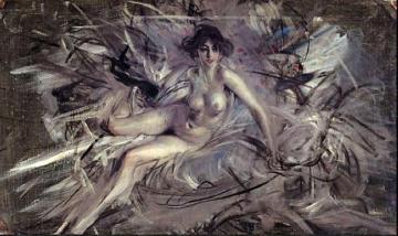 Nude Young Lady On Couch Artwork by Giovanni Boldini