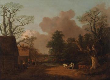 Landscape with Milkmaid Artwork by Thomas Gainsborough