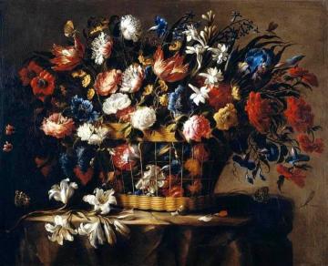 Basket Of Flowers Artwork by Juan de Arellano