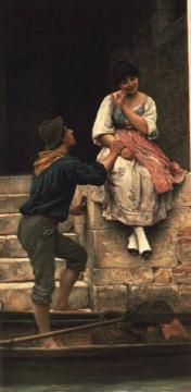 The Fisherman's Wooing Artwork by Eugen Von Blaas