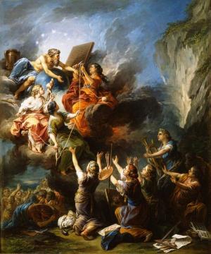 The Arts Begging Destiny To Spare The Life Of Mme De Pompadour Artwork by Carle van Loo