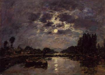 The Effect of Moonlight Artwork by Eugène-Louis Boudin