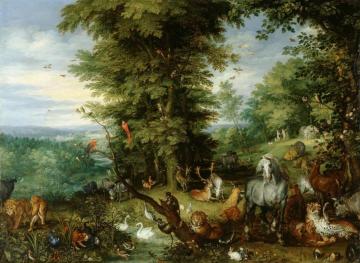 Adam And Eve In The Garden Of Eden Artwork by Jan Brueghel the Elder