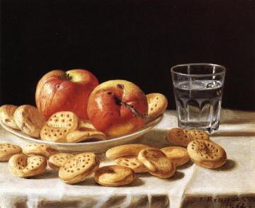 Still Life with Apples and Biscuits Artwork by John F. Francis