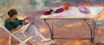 Reading in the Garden Artwork by Henri Lebasque