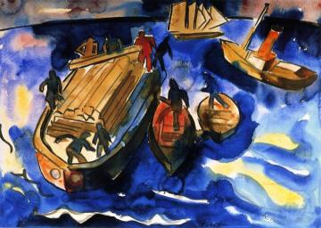 Sailors at Work Artwork by Karl Schmidt Rottluff